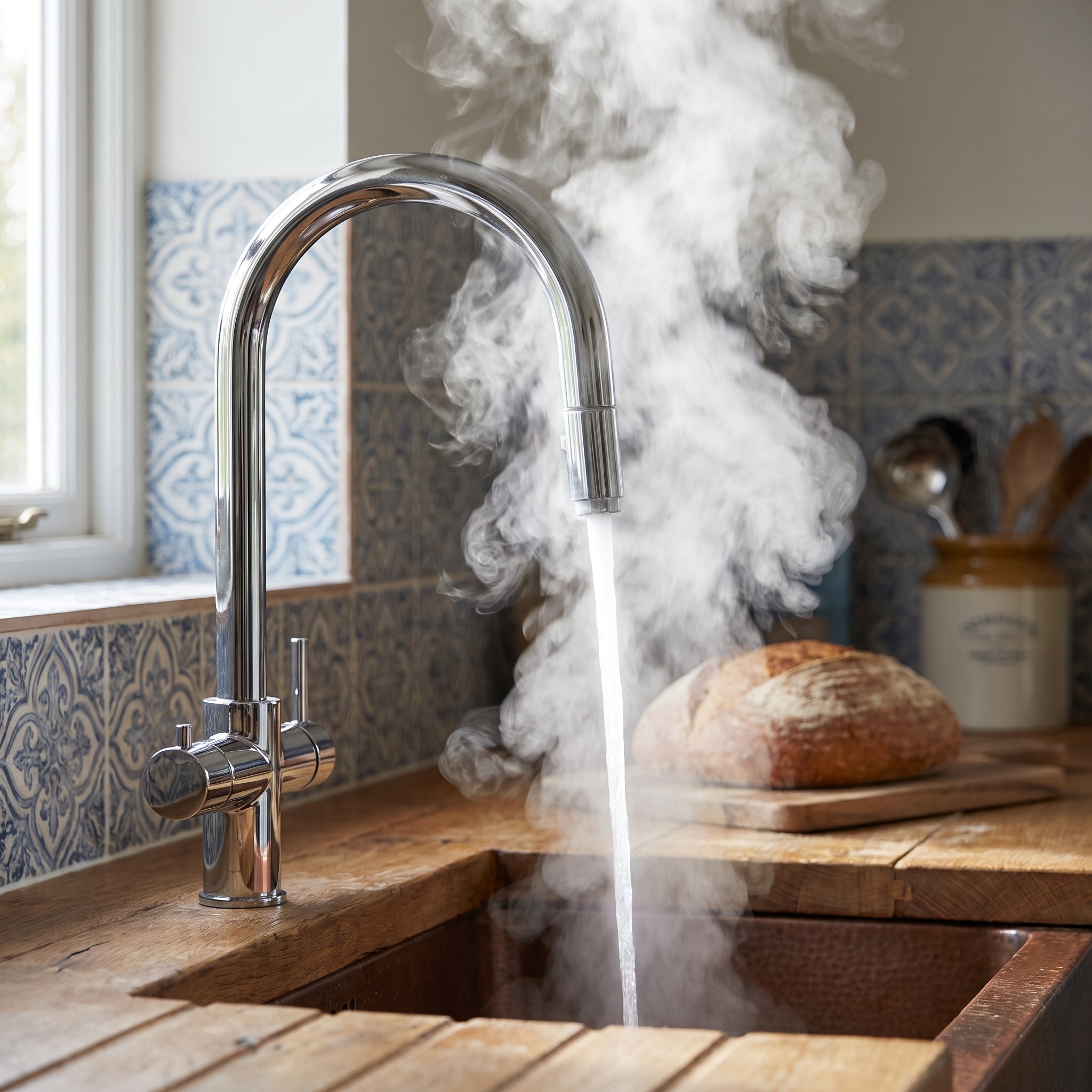 Verossi | Vento | 3 in 1 Instant Boiling | Swan Pull Out Spout | Chrome