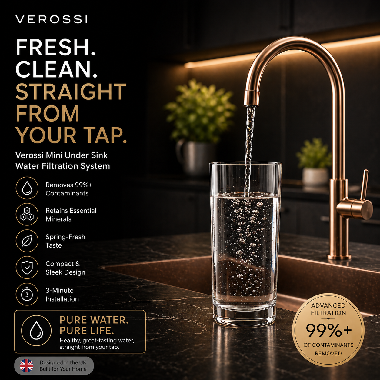 Verossi | Mini Under Sink Water Filtration System