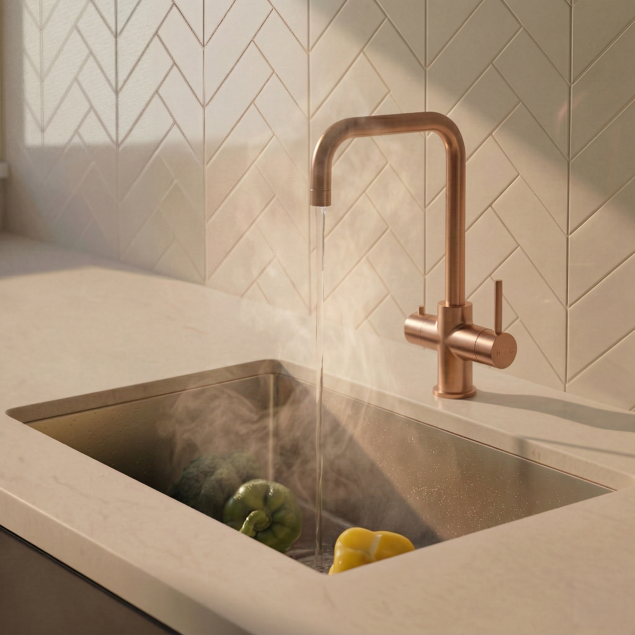 Verossi  | Verani | 4 in 1 Instant Boiling & Filtered Cold Water Tap | Brushed Copper Finish