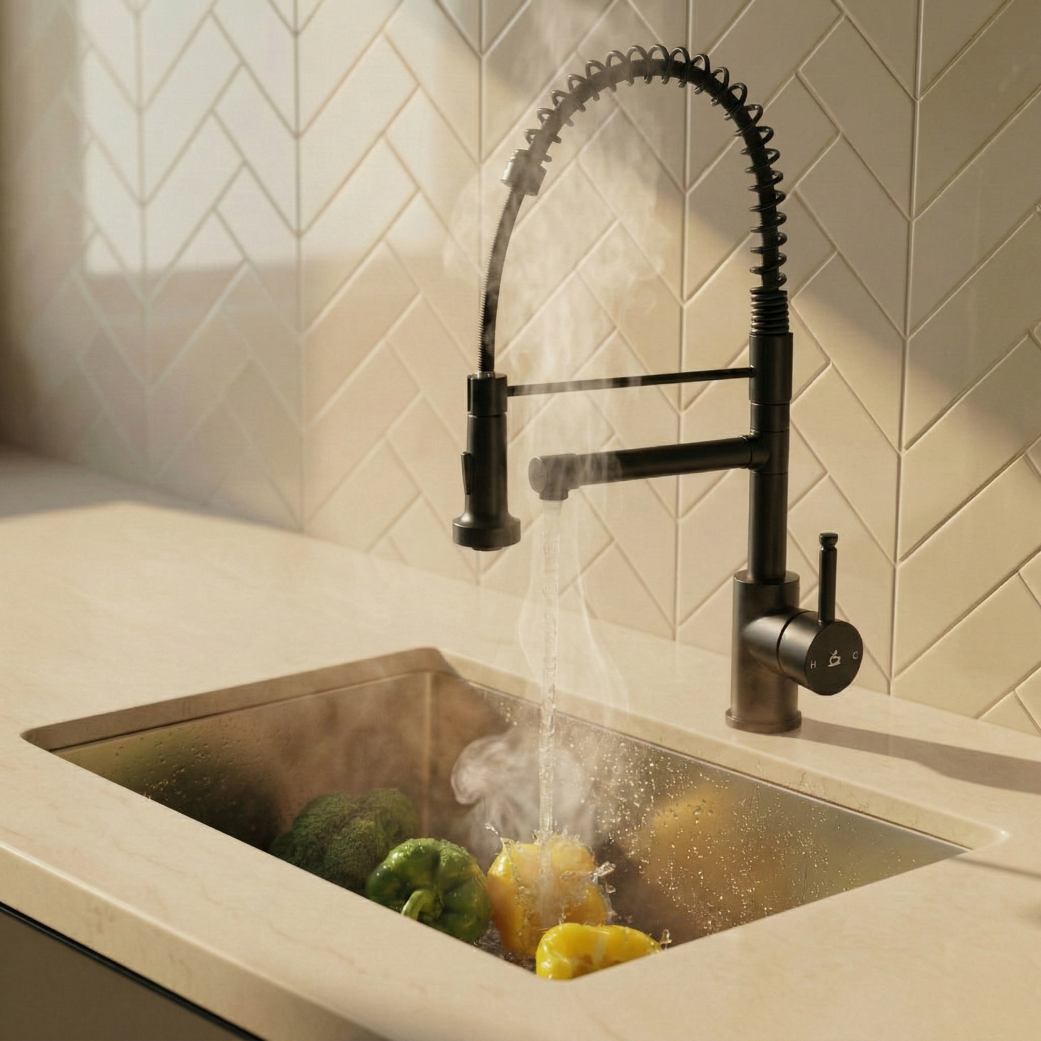 Verossi  | Flex | Multiuse Style 3 in 1 Instant Boiling Tap with Flexi Spray  | Matt Black Finish