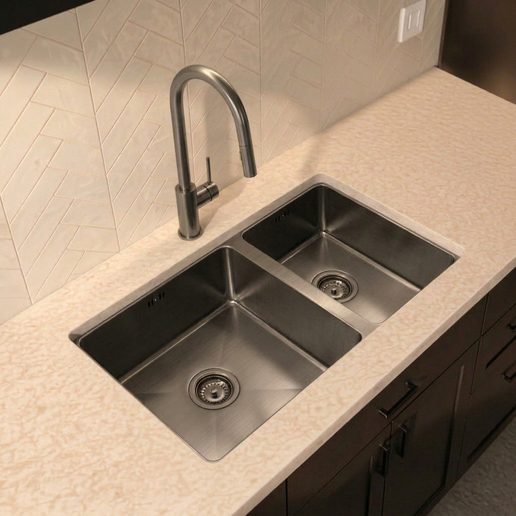 Verossi |  1.5 Bowl Kitchen Sink | Inset or Undermounted | Gun metal Strainer Wastes Supplied | 555x440x205 | Gun Metal