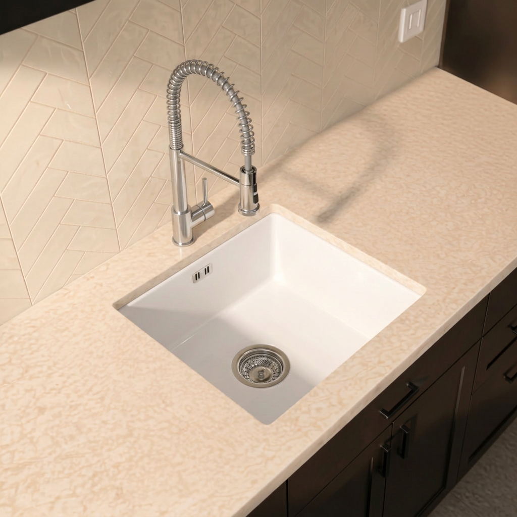 Verossi | 1.0 Bowl Comite Kitchen Sink | Inset or Undermounted | Chrome Strainer Waste Supplied | 440x440x211mm | Matt White