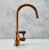 Verossi  | Venetian | Traditional Bridge Style 3 in 1 Instant Boiling Tap | Black Ceramic Levers | Brushed Copper Finish