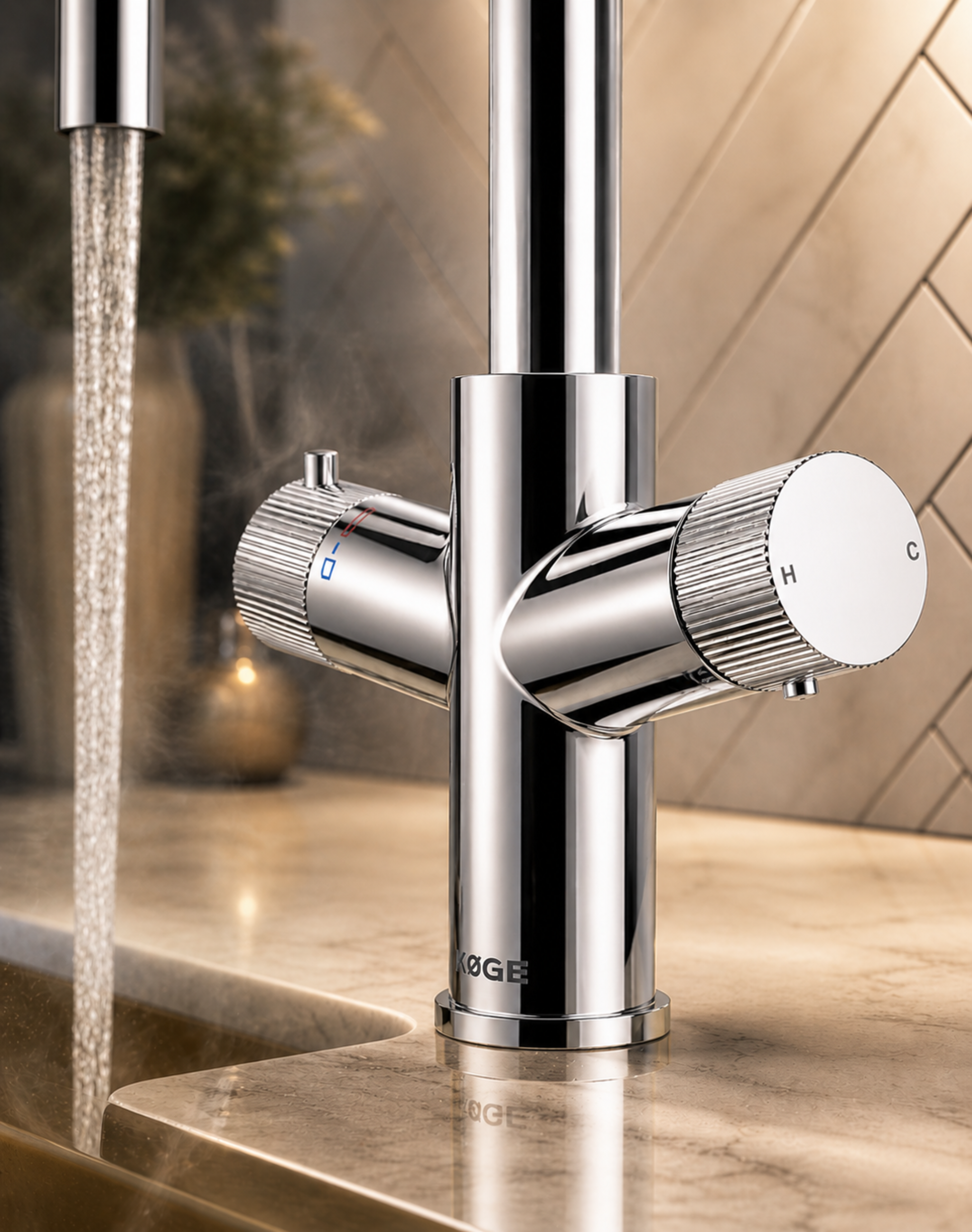 Verossi | Valora | 4 in 1 Instant Boiling & Filtered Cold Water Tap | Swan Spout | Chrome