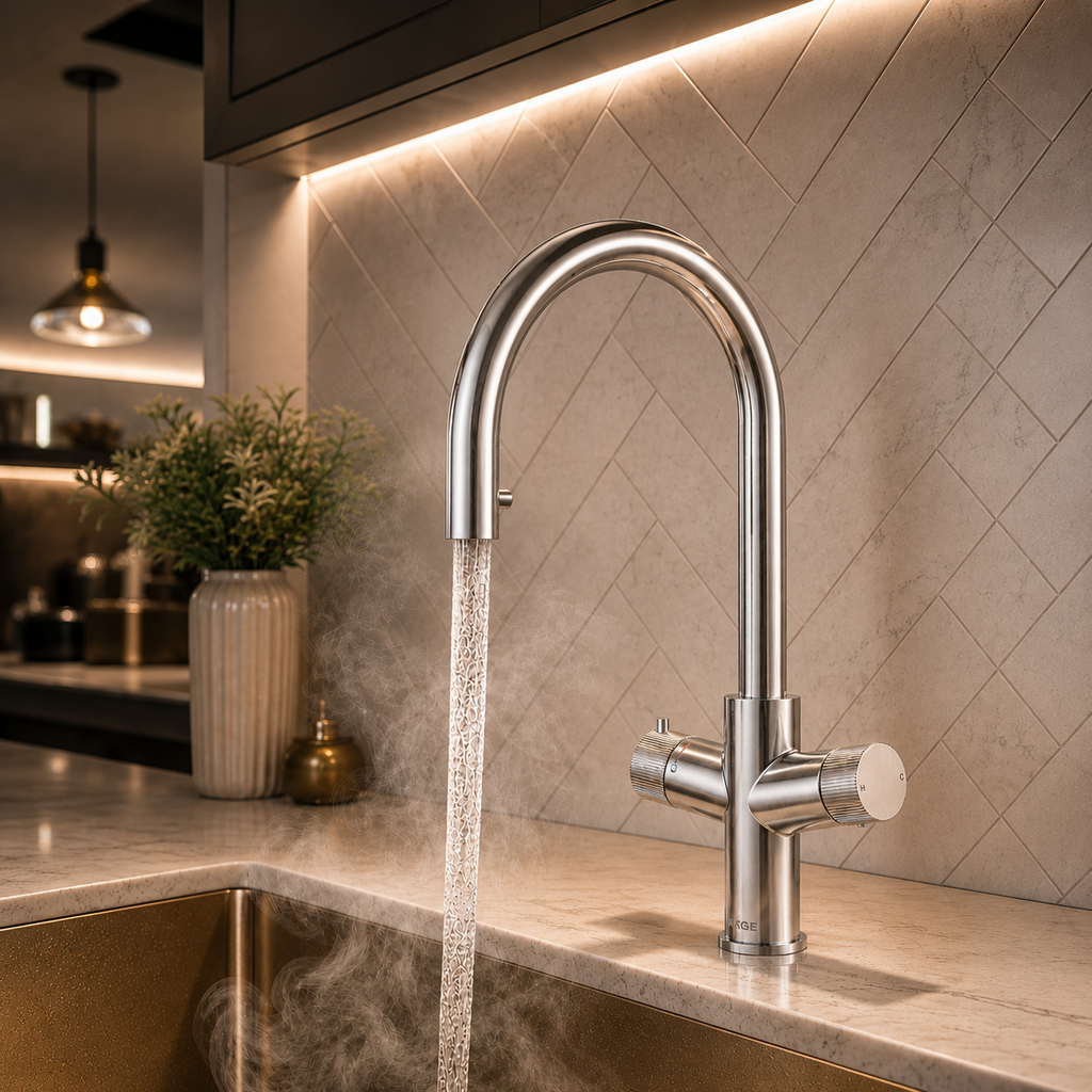 Verossi | Valora | 4 in 1 Instant Boiling & Filtered Cold Water Tap | Swan Spout | Chrome