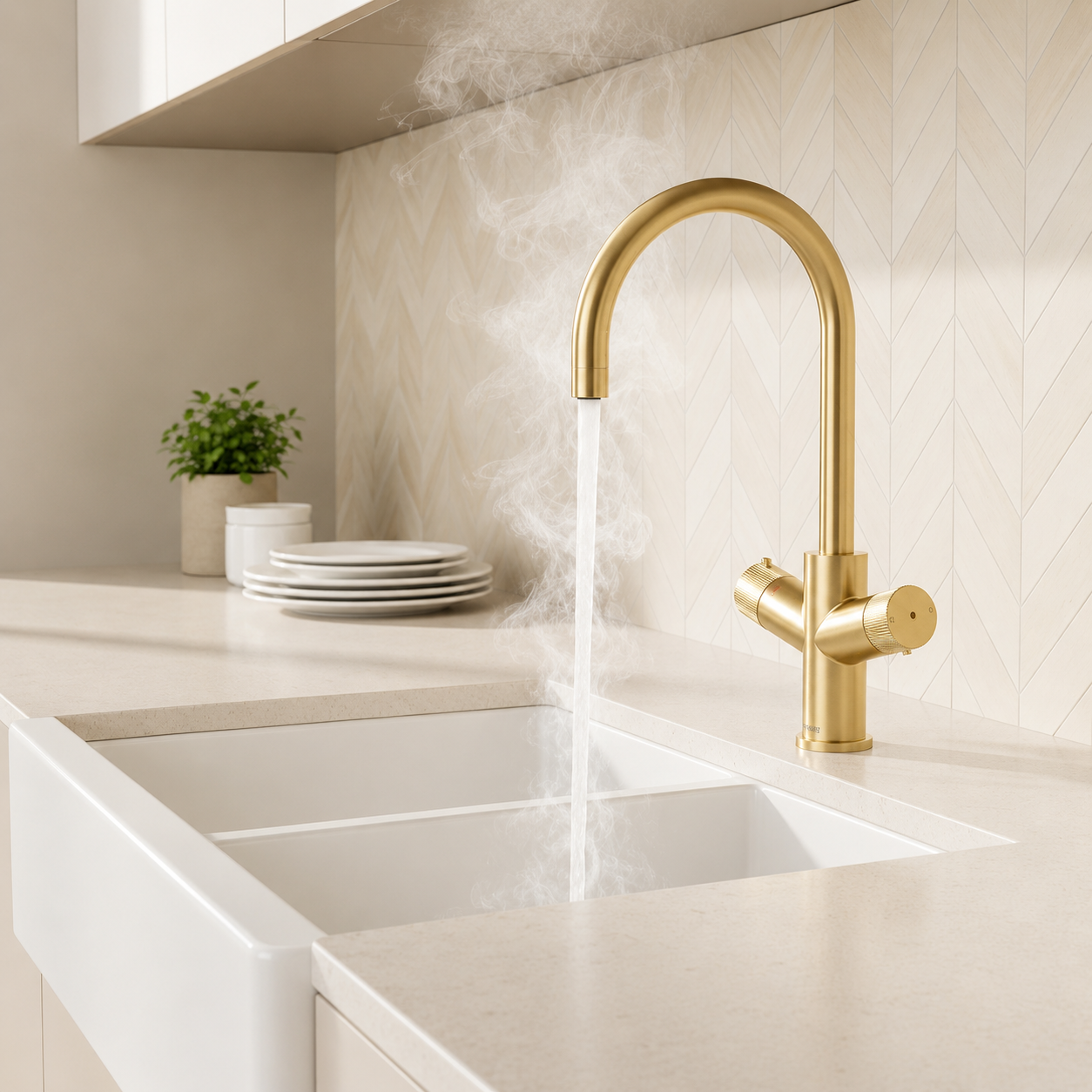 Verossi | Varelle | 3 in 1 Boiling Water Tap | Swan Spout | Brass