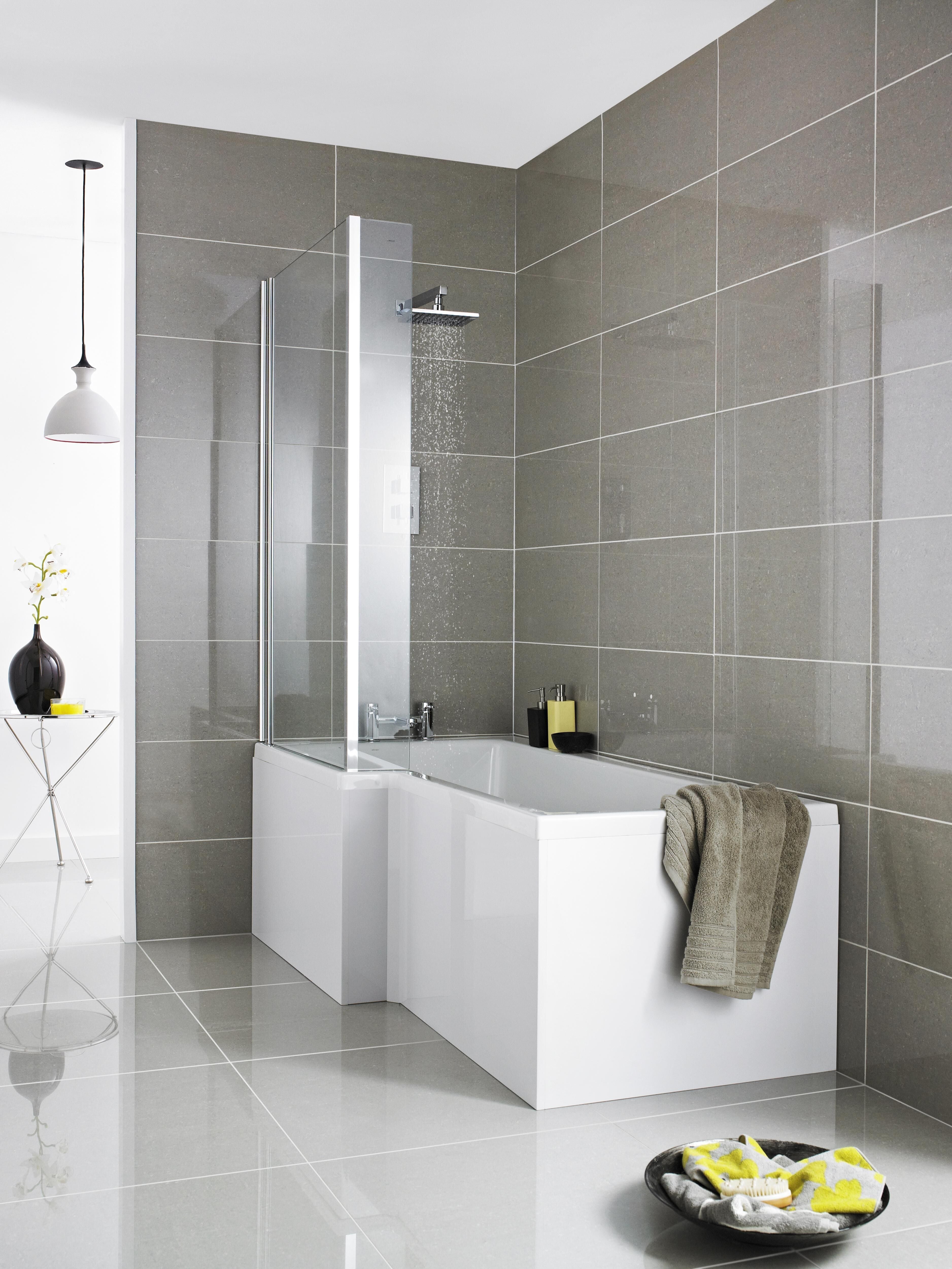 Nuie 1500mm L-Shaped Acrylic Shower Bath Front Panel