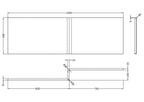 Nuie 1600mm L-Shaped Acrylic Shower Bath Front Panel