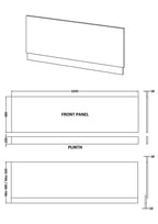 Nuie 1700mm MDF Gloss Straight Front Bath Panel With Plinth