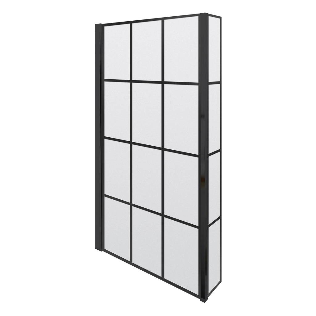 Nuie 795mm Framed Matt Black Bath Screen