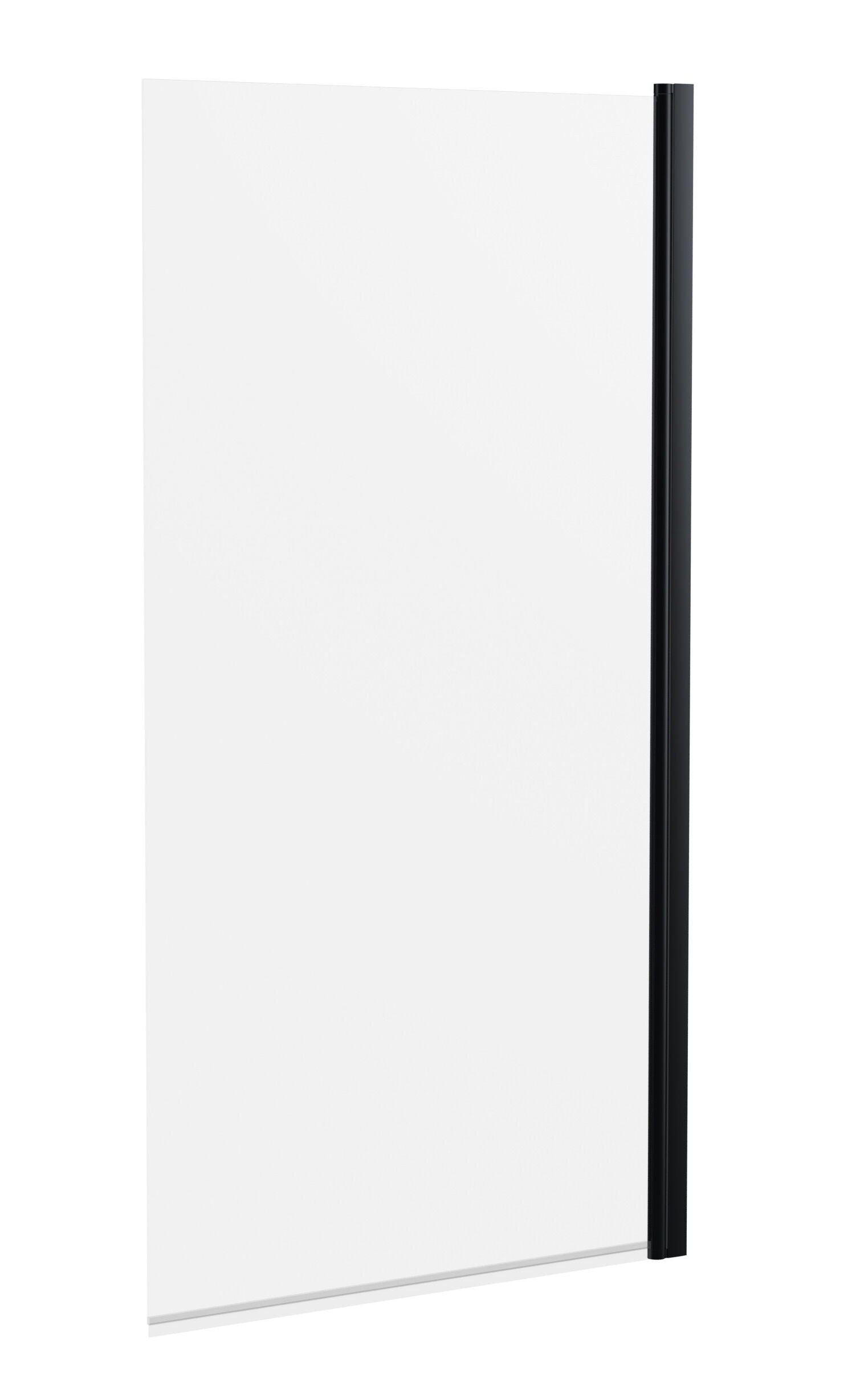 Nuie 790mm Semi-Frameless Matt Black Bath Screen