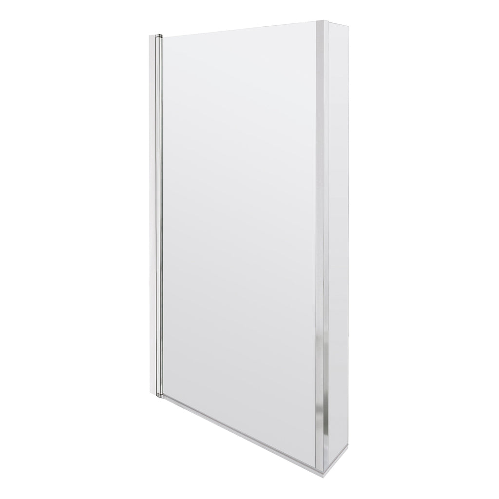 Nuie 795mm Semi-Frameless Chrome L-Shaped Hinged Bath Screen