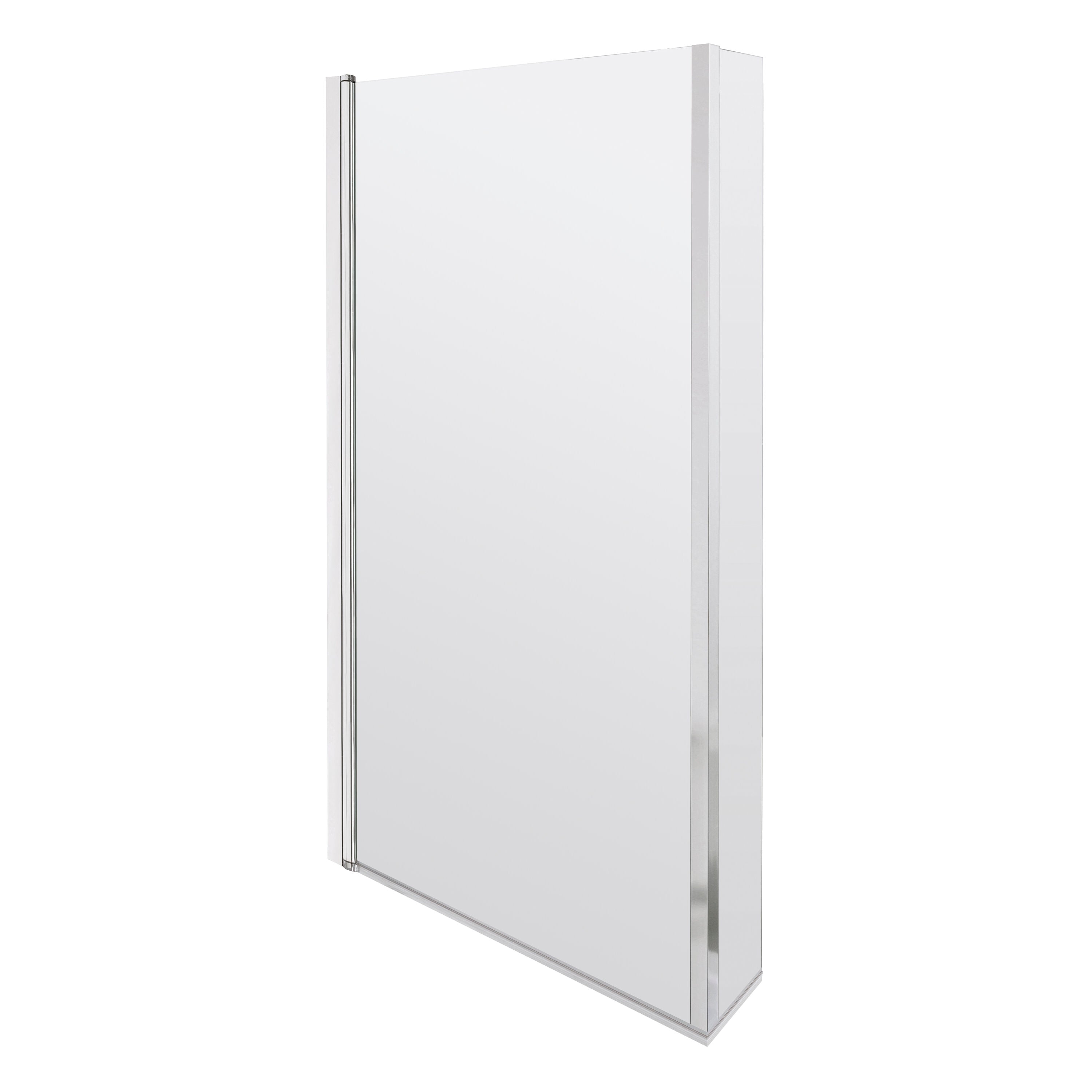 Nuie 795mm Semi-Frameless Chrome L-Shaped Hinged Bath Screen
