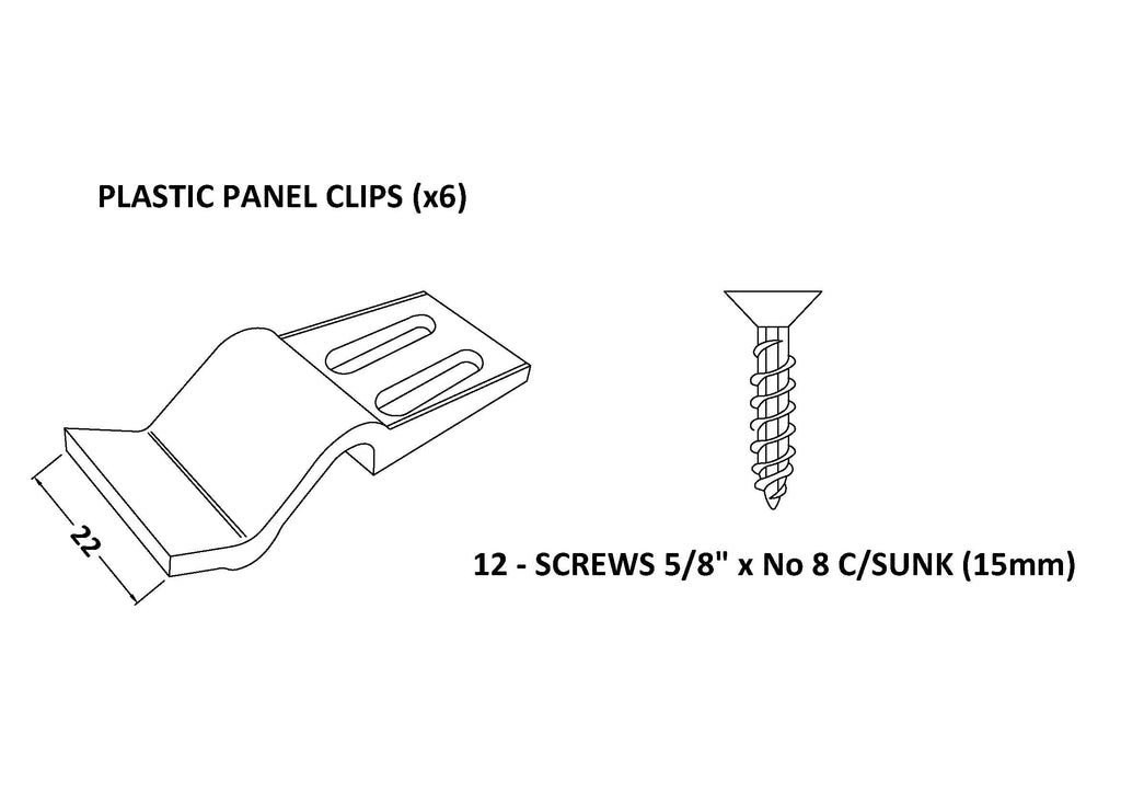 Nuie White Bath Panel Clips (Pack of 6)
