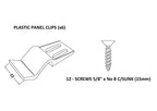 Nuie White Bath Panel Clips (Pack of 6)