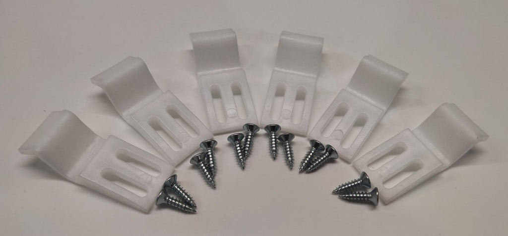 Nuie White Bath Panel Clips (Pack of 6)