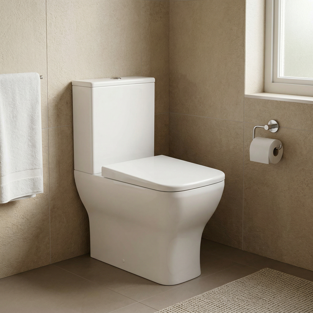 Ava Flush Rimless Toilet Pan, Cistern & Soft Close Seat