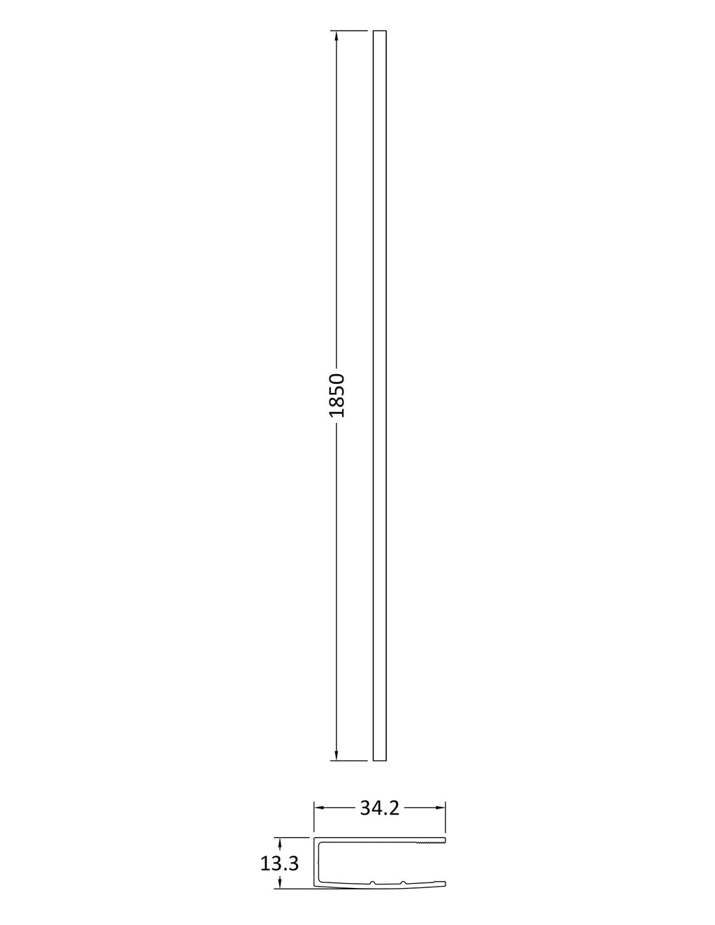Nuie 1850mm Wetroom Wall Channel