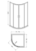 Nuie Ella 780mm Framed Chrome Quadrant Shower Enclosure