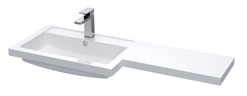 1100x390 L Shaped Polymarble Basin - Left Hand