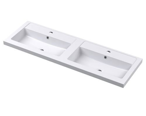 1200mm Double Polymarble Mid-Edge Basin