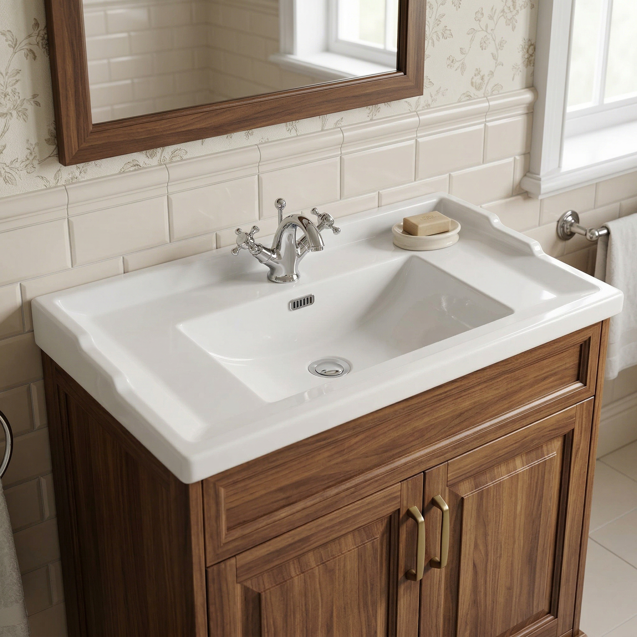 600mm Traditional Basin 1 Tap Hole
