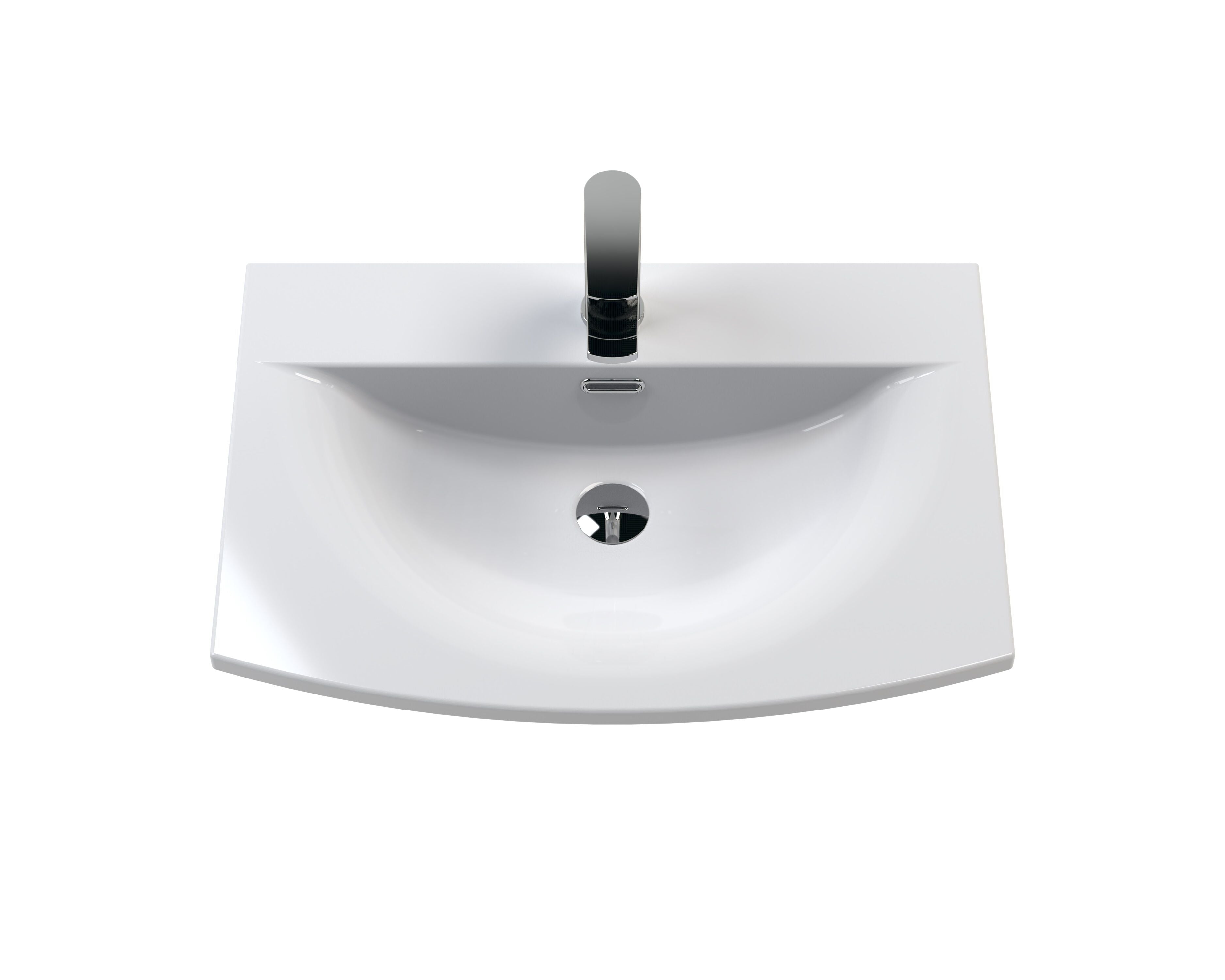 Furniture Curved Ceramic Basin 1 Tap Hole 600mm