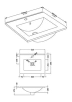 Furniture Minimalist Slimline Ceramic Basin 1 Tap Hole 500mm