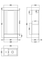Deco Compact Floor Standing 1 Door Vanity Basin Unit & Ceramic Basin, 400mm