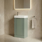 Deco Compact Floor Standing 1 Door Vanity Basin Unit & Ceramic Basin, 400mm