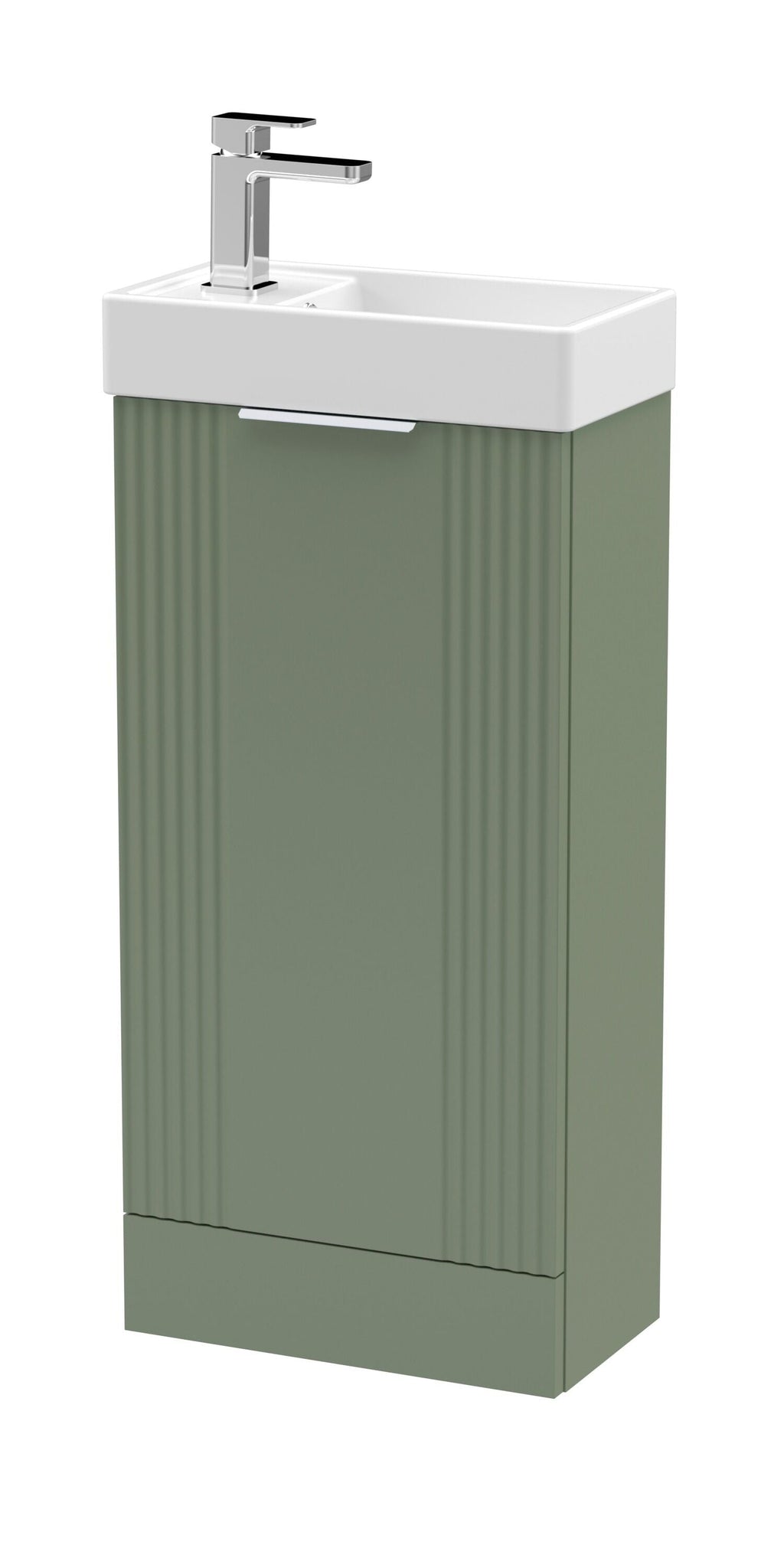 Deco Compact Floor Standing 1 Door Vanity Basin Unit & Ceramic Basin, 400mm