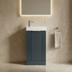 Deco Compact Floor Standing 1 Door Vanity Basin Unit & Ceramic Basin, 400mm