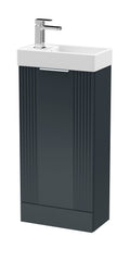 Deco Compact Floor Standing 1 Door Vanity Basin Unit & Ceramic Basin, 400mm