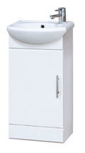 Nuie Mayford 400mm White Floor Standing 1 Door Cloakroom Vanity Unit with Ceramic Basin