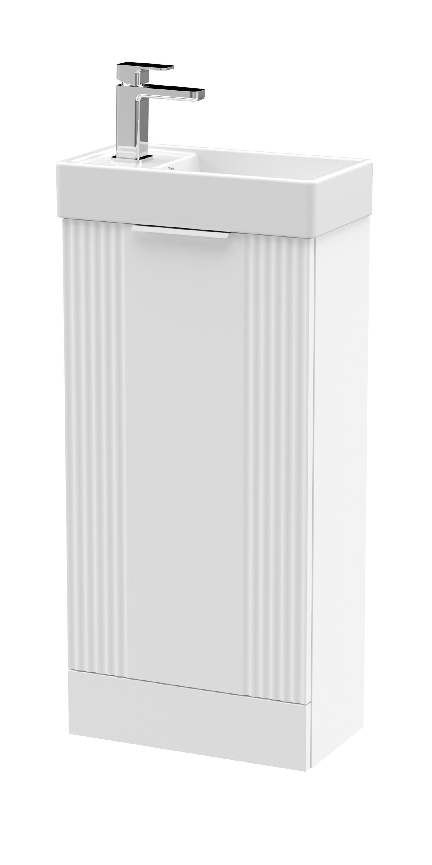Deco Compact Floor Standing 1 Door Vanity Basin Unit & Ceramic Basin, 400mm