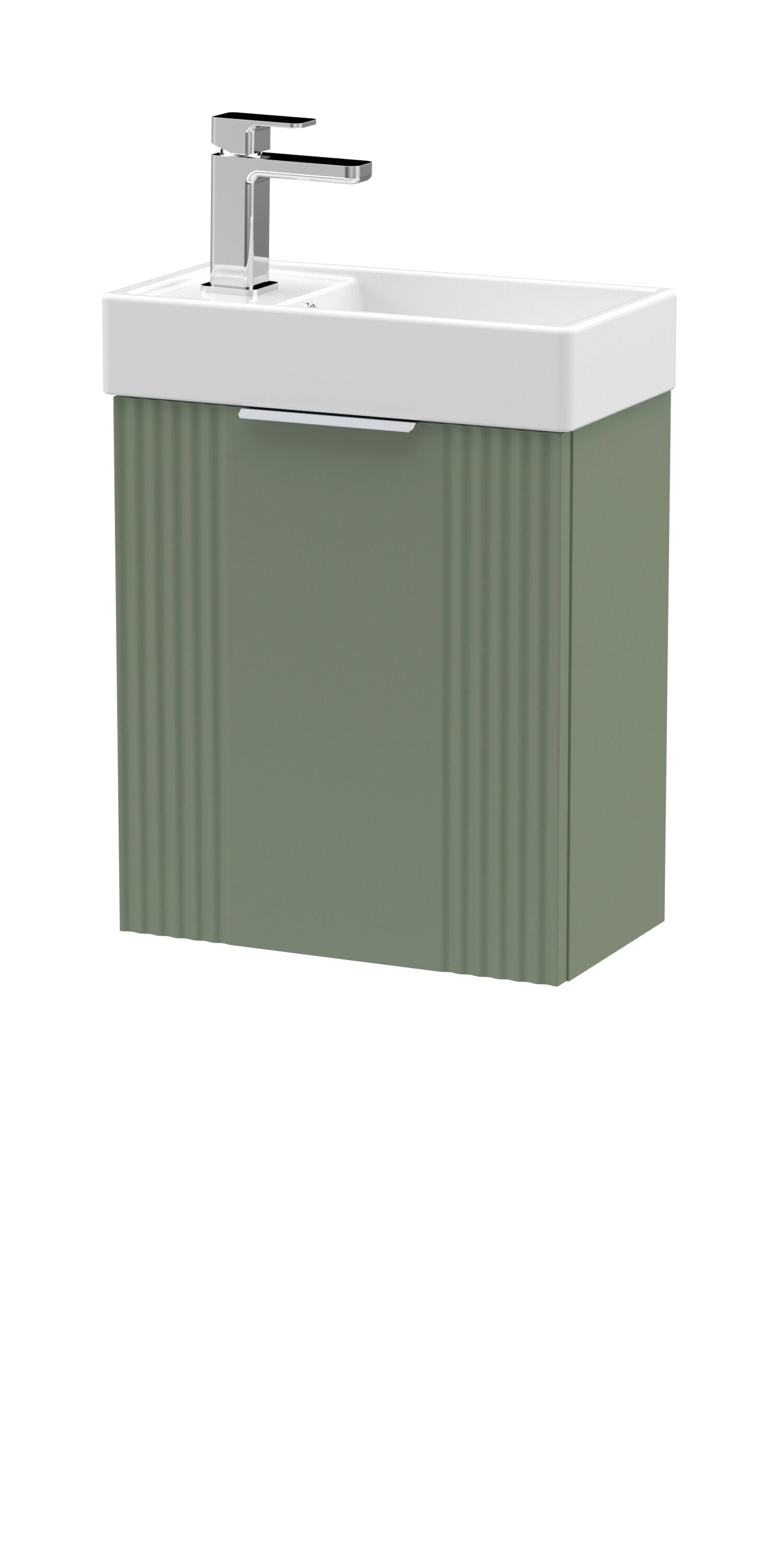 Deco Compact Wall Hung 1 Door Vanity Basin Unit & Ceramic Basin, 400mm