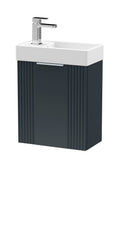 Deco Compact Wall Hung 1 Door Vanity Basin Unit & Ceramic Basin, 400mm