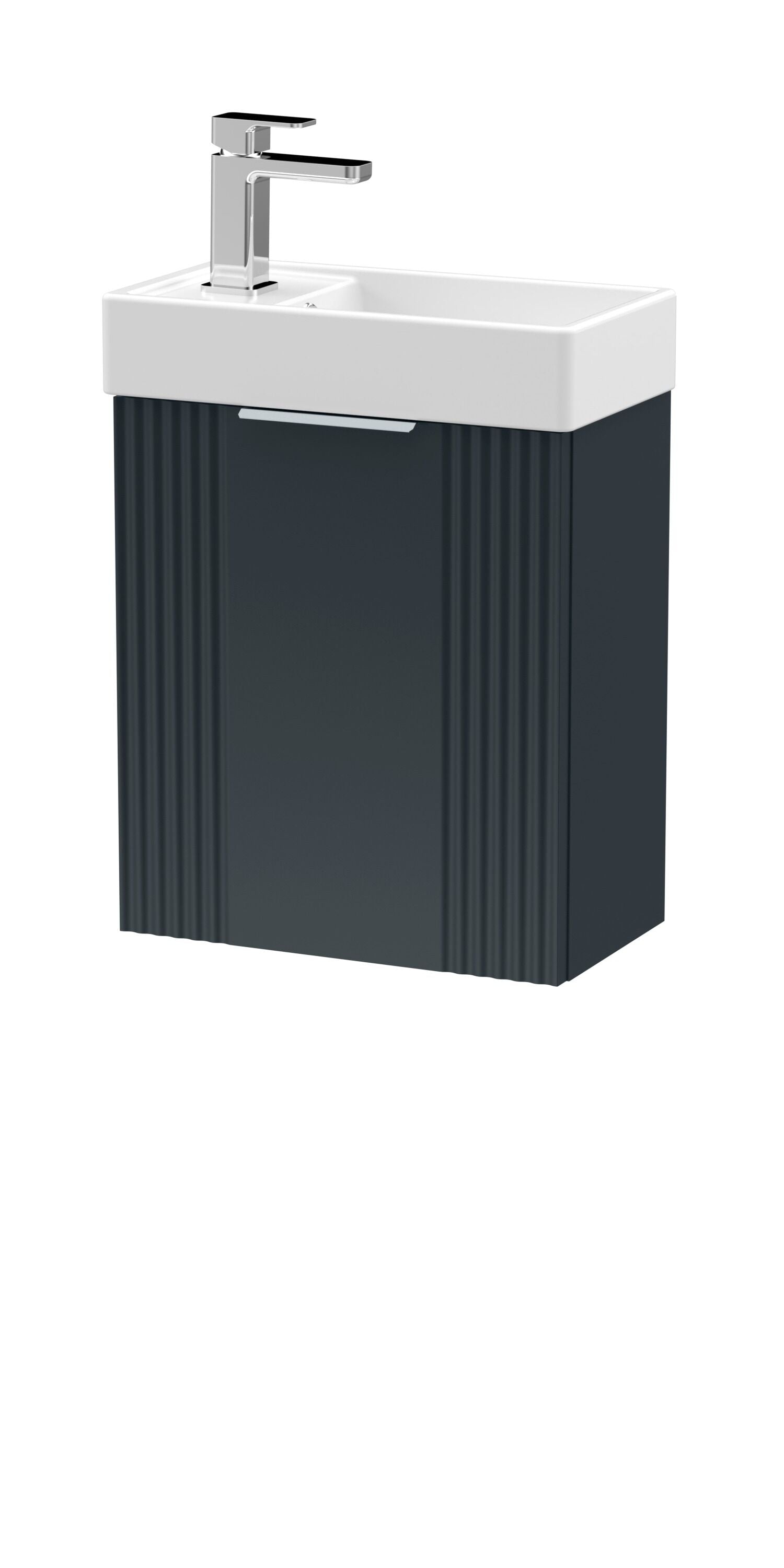 Deco Compact Wall Hung 1 Door Vanity Basin Unit & Ceramic Basin, 400mm