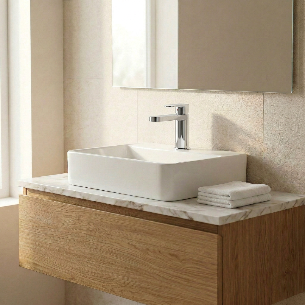 Binsey Mini Basin Mixer With Push Button Waste