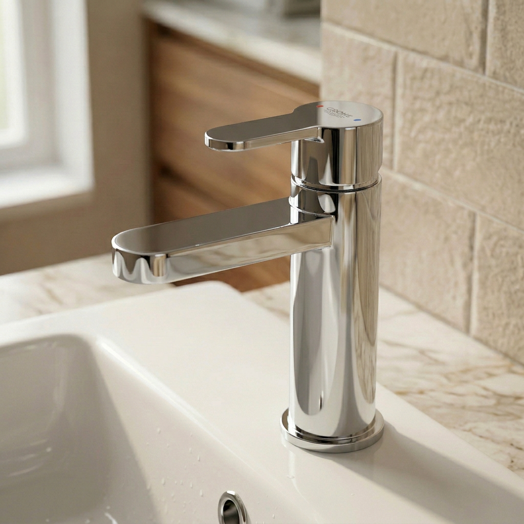 Binsey Mini Basin Mixer With Push Button Waste