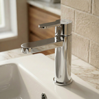 Binsey Mini Basin Mixer With Push Button Waste