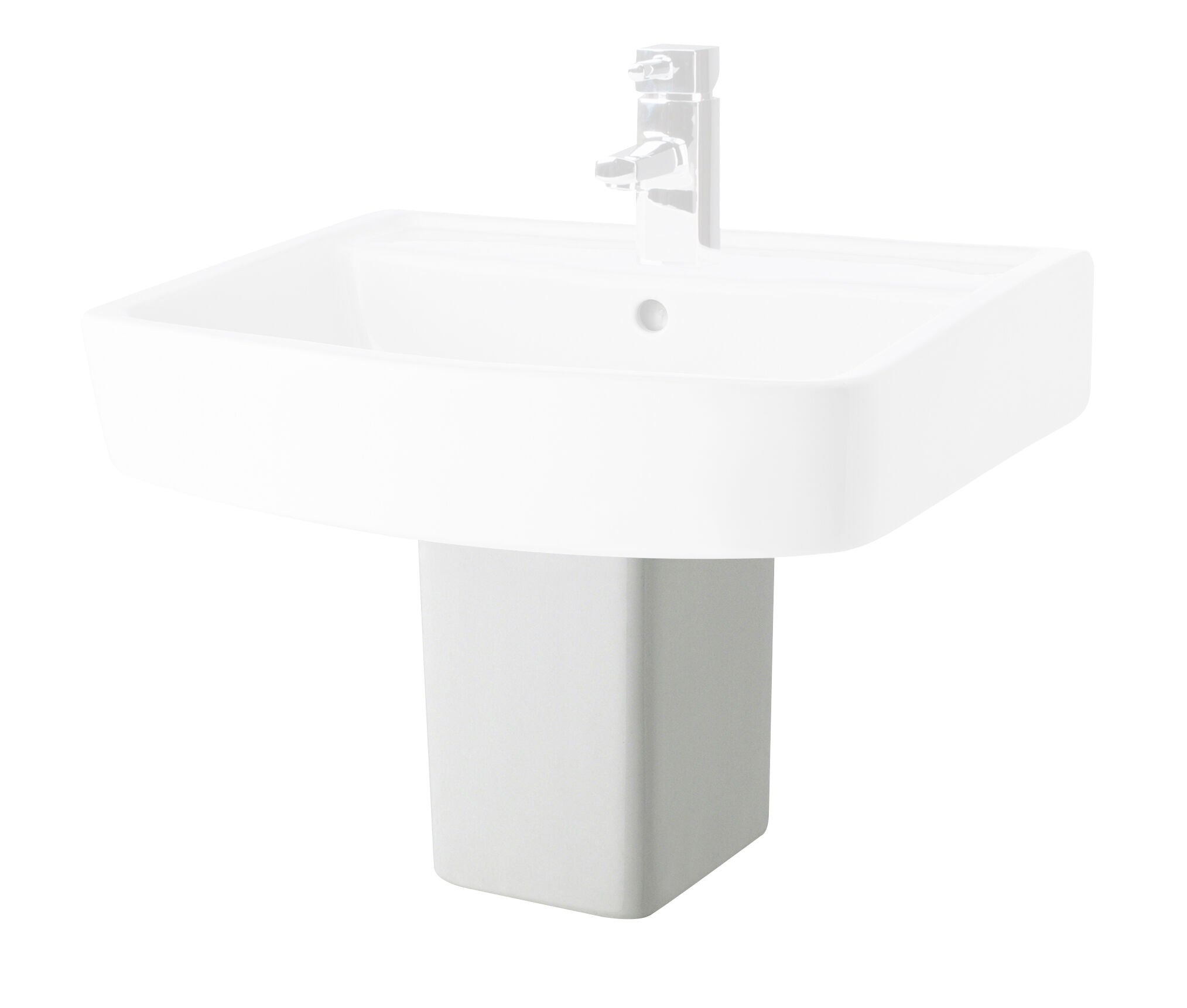 Nuie Bliss 300mm White Contemporary Semi Pedestal