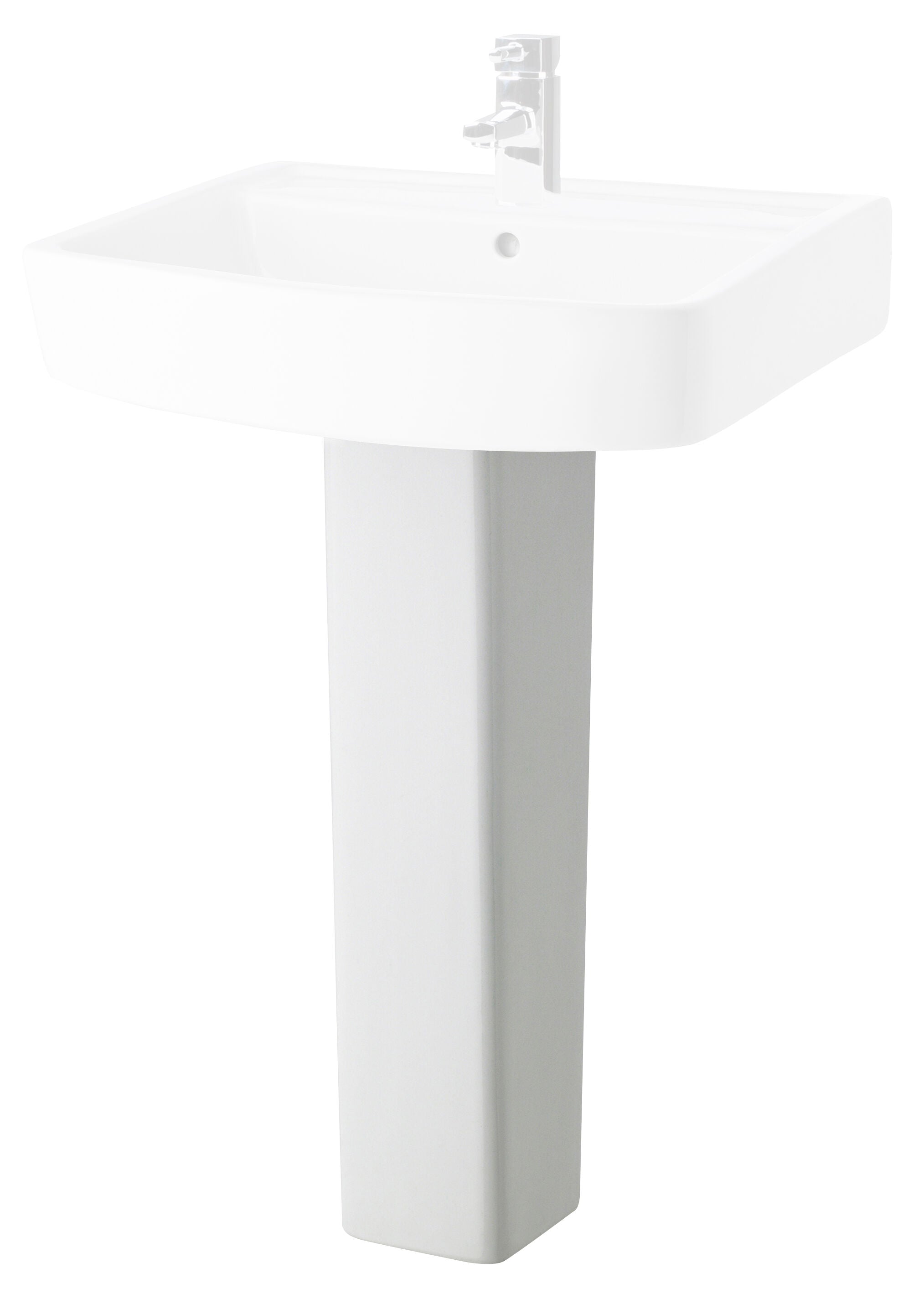 Nuie Bliss 670mm White Contemporary Full Pedestal