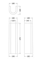 Nuie Melbourne 670mm White Contract Full Pedestal