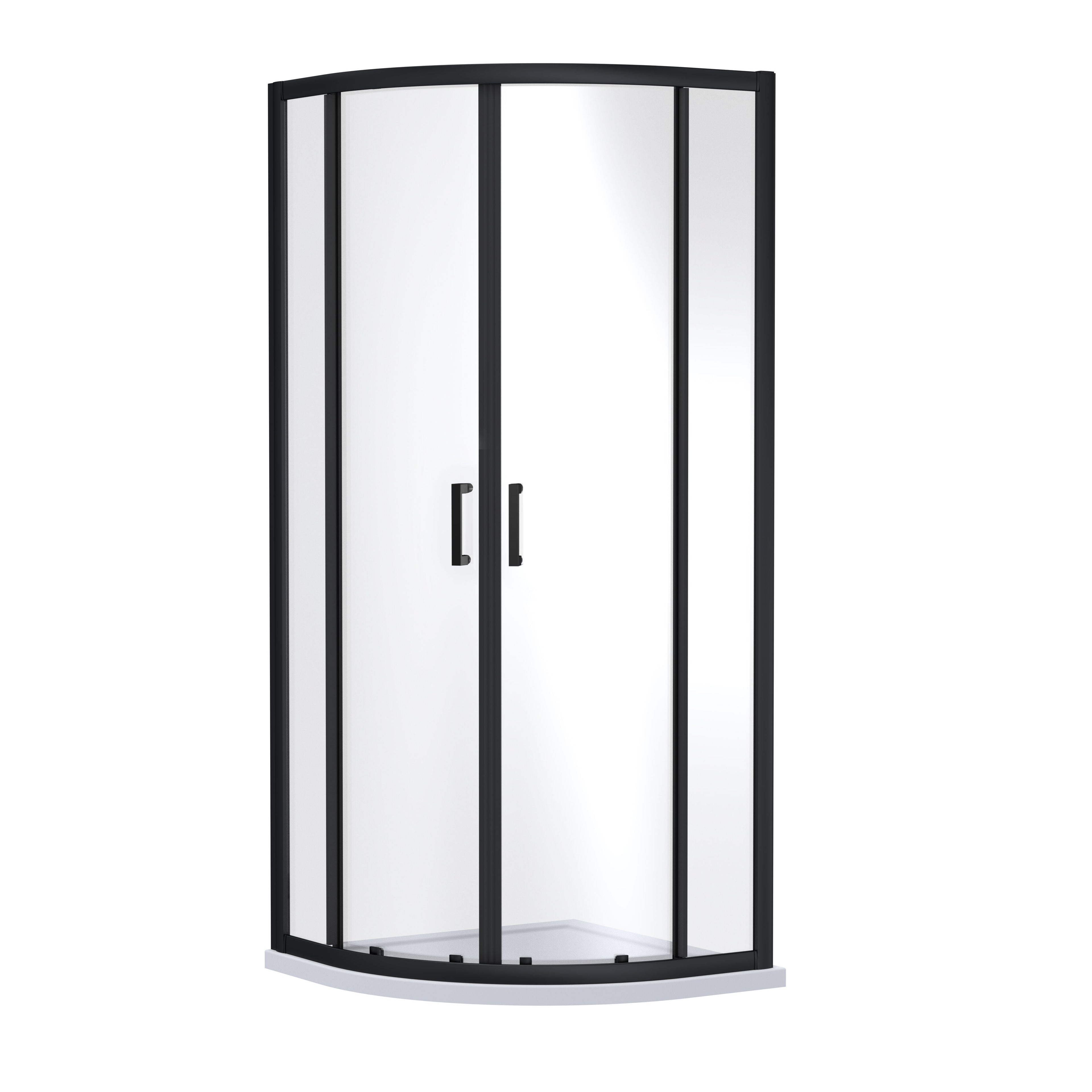 Nuie Rene 880mm Framed Matt Black Shower Enclosure