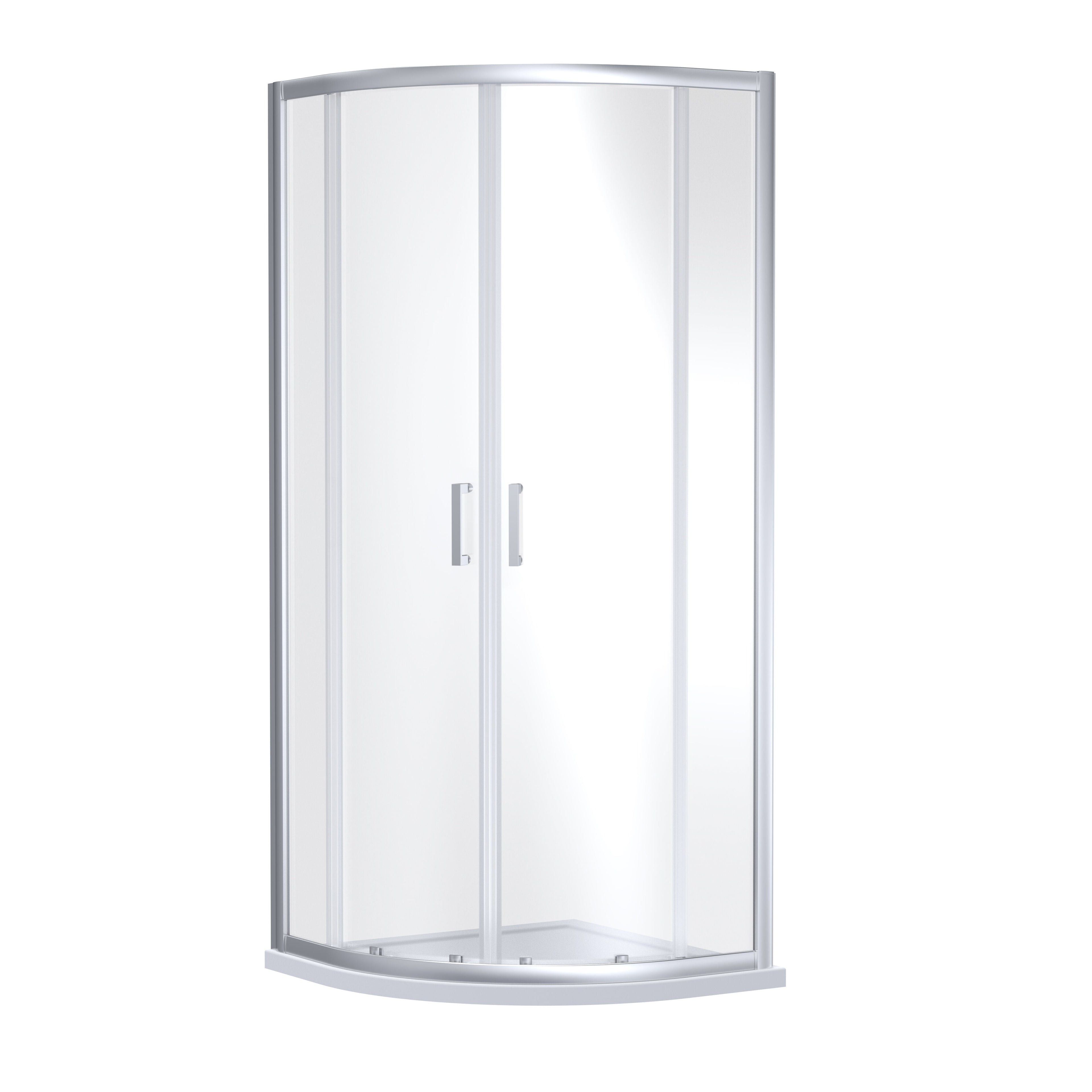 Nuie Rene 880mm Framed Chrome Shower Enclosure