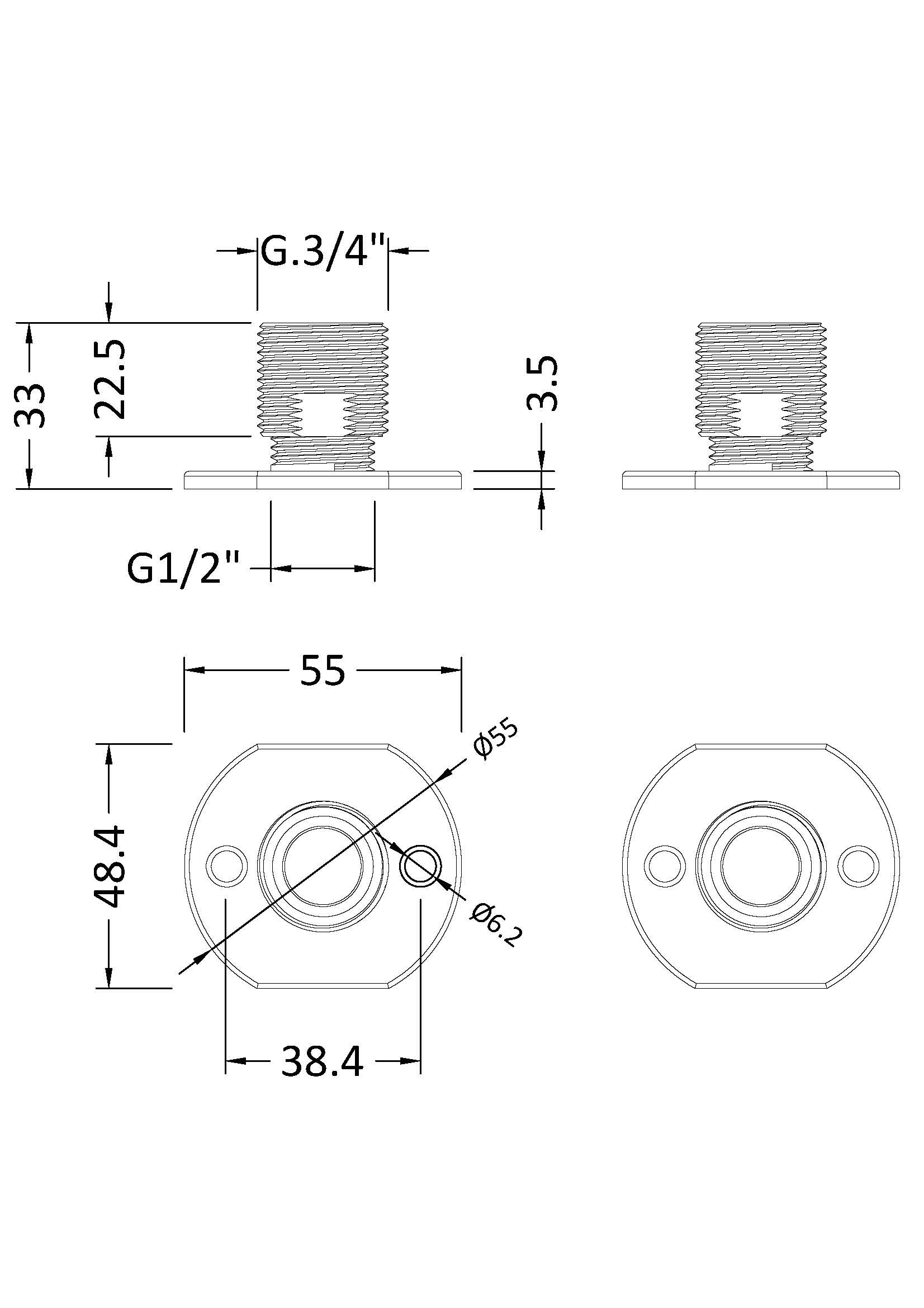 Nuie Chrome Fast-Fit Bracket for Bar Thermostats