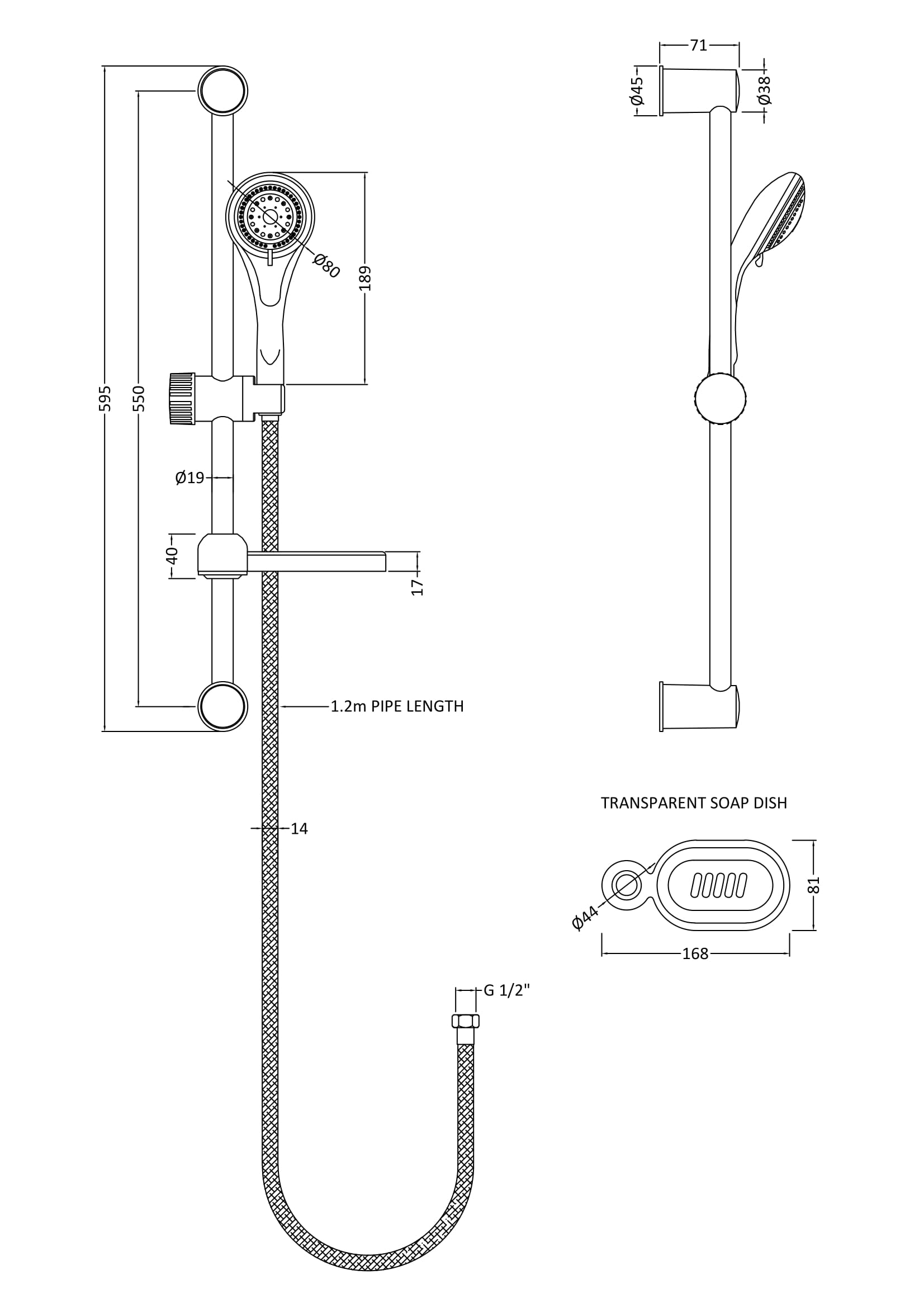 Shower Kits Slide Rail Kit
