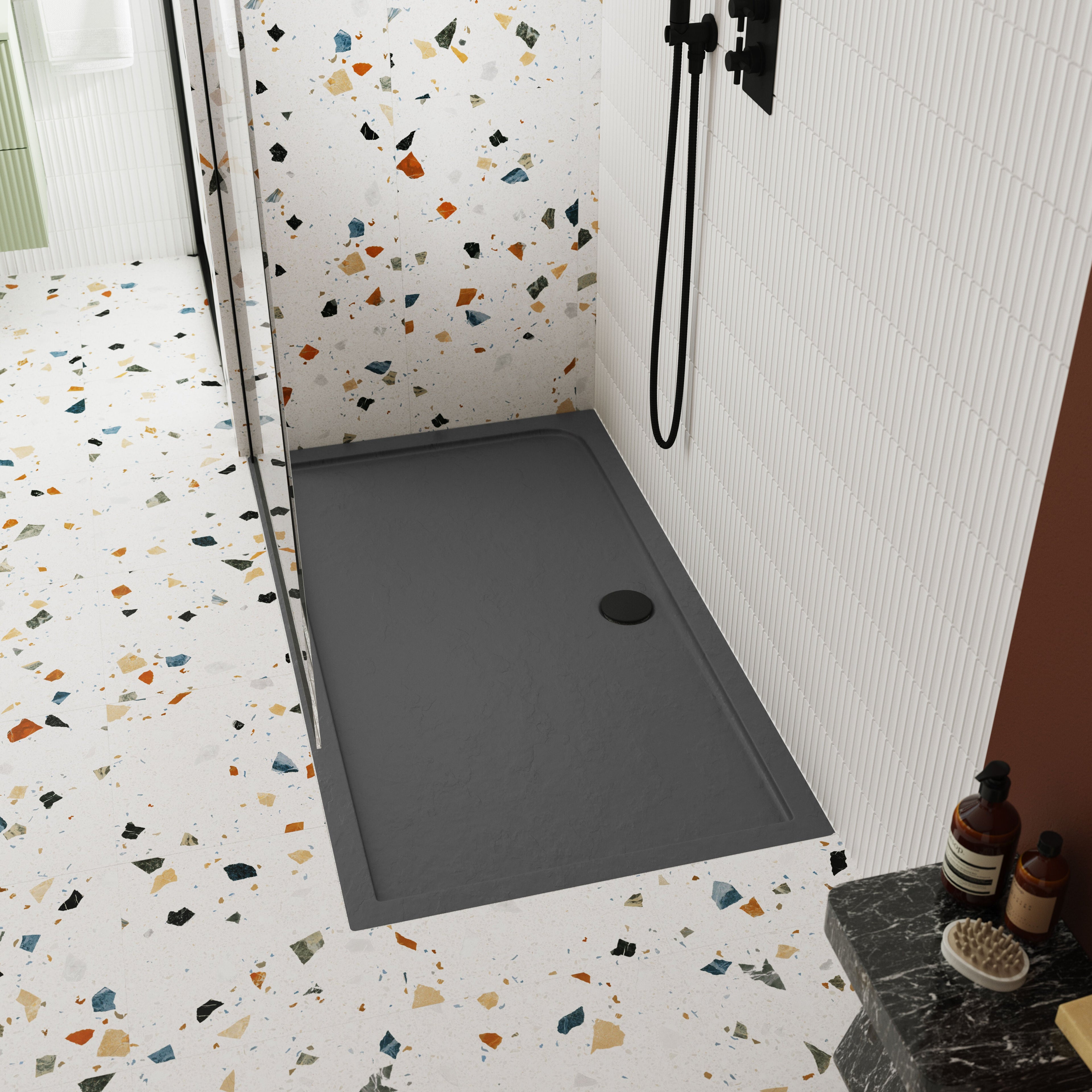 Nuie 90mm Matt Black Fast Flow Shower Tray Waste