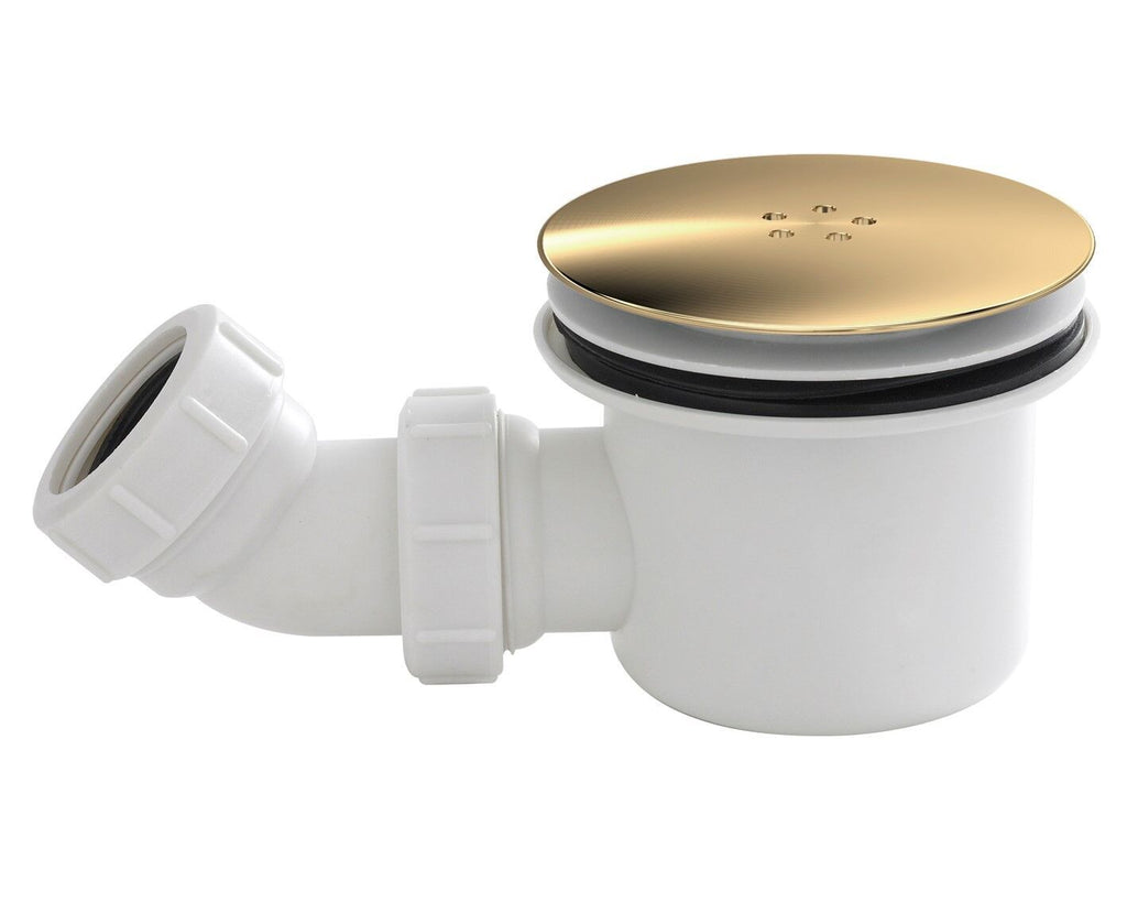 Nuie 90mm Brushed Brass Fast Flow Shower Tray Waste